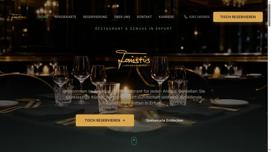 Webdesign – Faustus Erfurt | Restaurant & Genuss | PdC Solutions