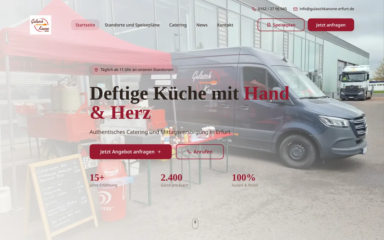 Webdesign – Gulaschkanone Erfurt | Gastronomie & Catering | PdC Solutions
