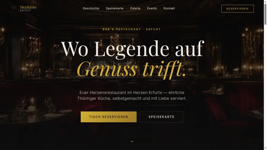 Webdesign – Mephisto Erfurt | Bar & Restaurant | PdC Solutions