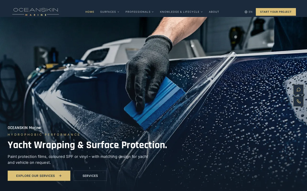 Webdesign – Ocean Skin Group | Yacht & Folierung | PdC Solutions