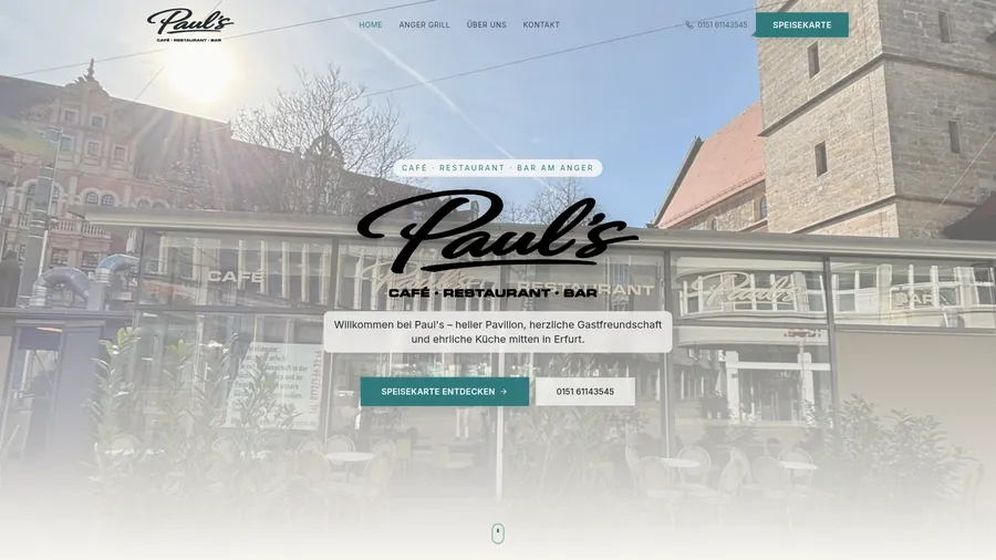 Webdesign – Paul's Erfurt | Gastronomie | PdC Solutions