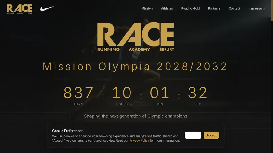 Webdesign – RACE | Leichtathletik | PdC Solutions